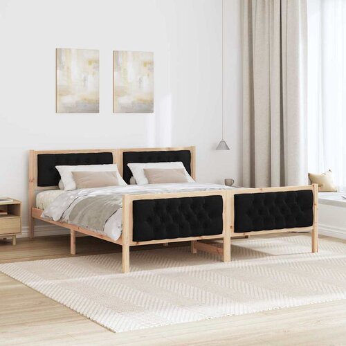  Krevetna konstrukcija Crna 180 x 200 cm Čvrsto borovo drvo Slike