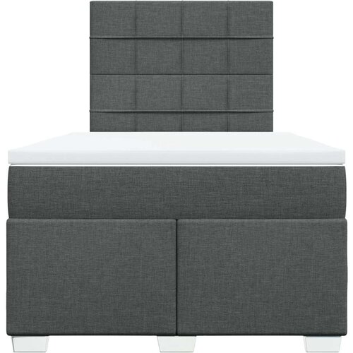 VidaXL Krevet box spring s madracem tamnosivi 120 x 190 cm tkanina Slike