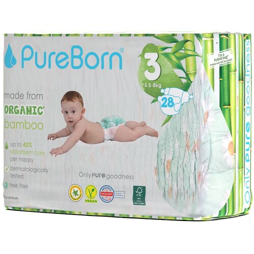 PURE BORN pelene - 3 (m, 5,5-8 kg) 28kom, suncokret Slike