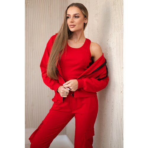 Kesi Set 3in1 sweatshirt + top + trousers red Cijene