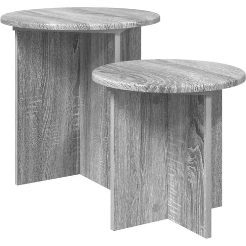  Set pomoćnih stolića 2 pcs Siva sonoma Konstrukcijsko drvo Slike