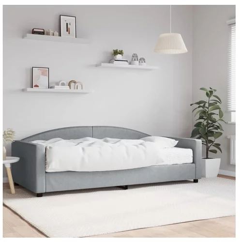 vidaXL Dnevna postelja z vzmetnico svetlo siva 100x200 cm bl