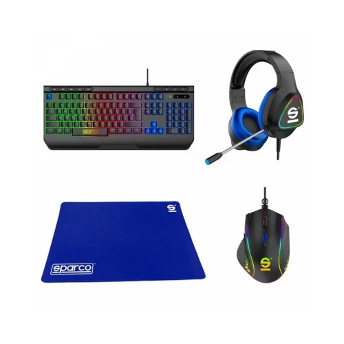 Celly sparco game kit position 4 in 1 tastatura, miš, slušalice, podloga crna ( 77128 ) Cene