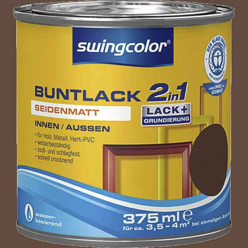 SWINGCOLOR Lak u boji 2u1 (Boja: Lješnjak tamnosmeđe boje, 375 ml)