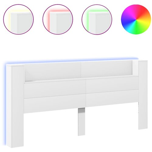  za uzglavlje s LED svjetlima bijeli 220x16,5x103,5 cm Slike