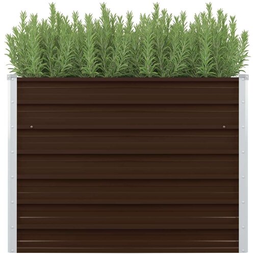  Povišena vrtna gredica smeđa 100 x 100 x 77 cm pocinčani čelik Cijene