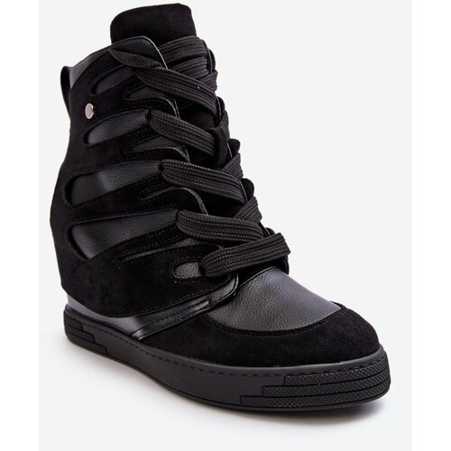 Kesi Leather wedge ankle boots, black Amria Slike