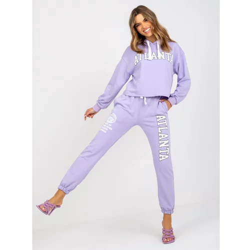 Fashion Hunters Purple sweatshirt set with high-waisted trousers