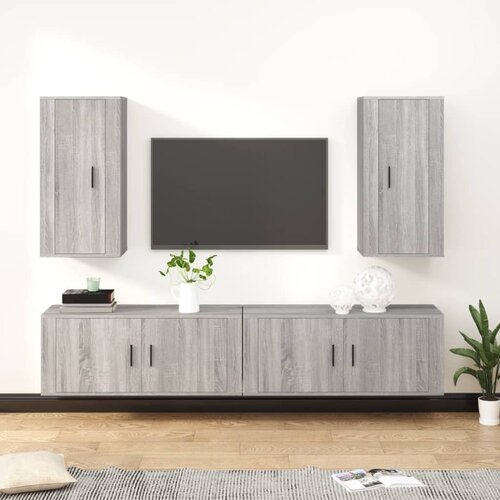 vidaXL Komplet TV omaric 4-delni siva sonoma inženirski les Cene