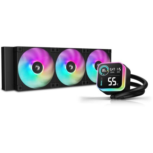 DeepCool Komplet za tekočinsko hlajenje AIO Liquid Cooler LQ360 ULTRA, 360mm, LCD, ARGB, črn Cene