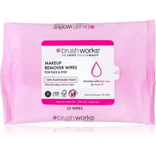Brushworks Makeup Remover Wipes maramice za skidanje pudera 25 kom Slike