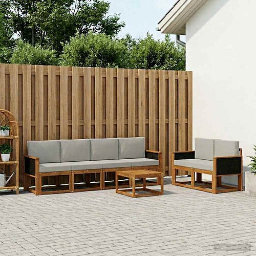  Set vanjskih sofa 6 kom. Prirodna i svjetlosiva Cijene