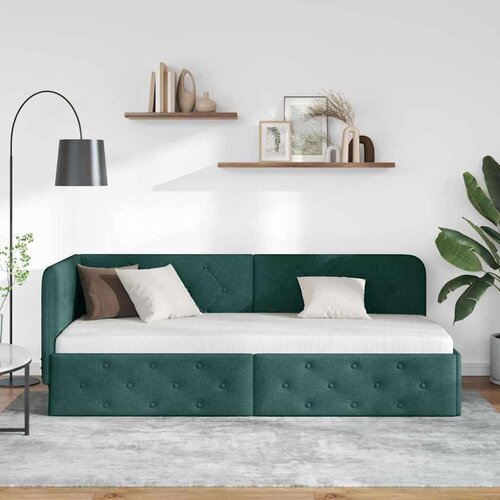 VidaXL kutni okvir kreveta tamnozelena 80 x 200 cm tkanina Slike