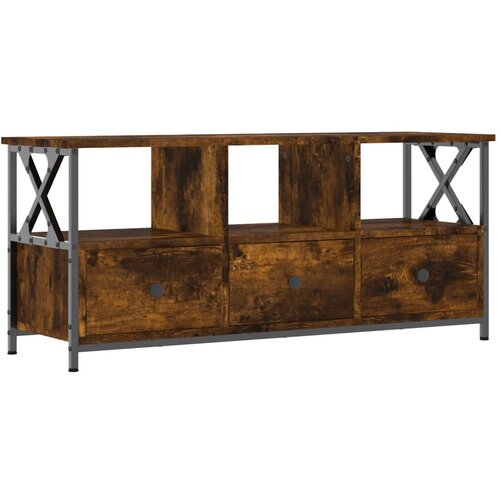 Maison Chic TV omarica - TV stojalo - Televizijska omarica dimljeni hrast 102x33x45 cm inženirski les in železo, (21698769) Cene