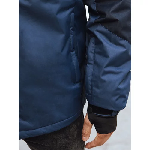 DStreet Men's winter ski jacket, navy blue,