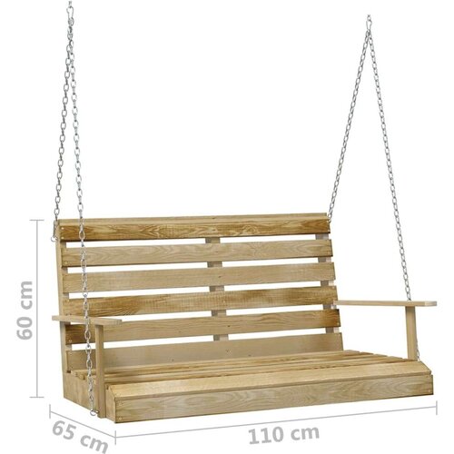 VidaXL Klupa za ljuljanje 110 cm od impregnirane borovine Slike