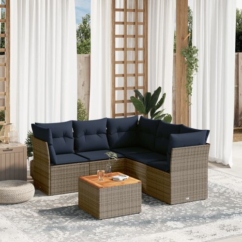 vidaXL 6-dijelni set vrtnih sofa od poliratana s jastucima sivi Cijene