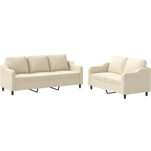 VidaXL 2-dijelni set sofa s jastucima krem od tkanine Slike