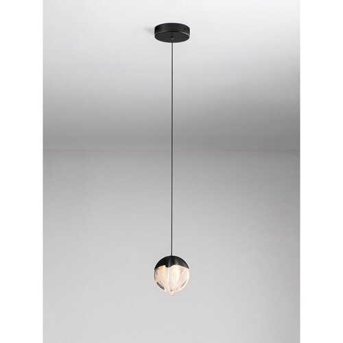 Nova Luce Mat črna aluminijasta LED zatemnitvena viseča svetilka s steklenim senčilom &amp;oslash; 12 cm Alicia &amp;ndash; Slike