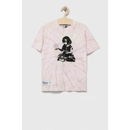 Guess Dječja pamučna majica kratkih rukava x Brandalised boja: ružičasta, s tiskom