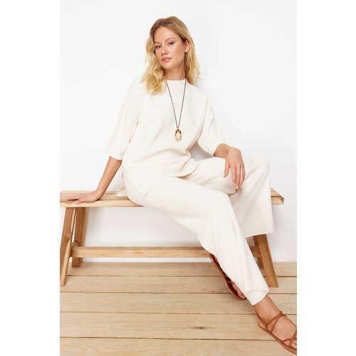 Trendyol Ecru Basic Short Sleeve T-Shirt Look Knitwear Two Piece Set Cijene