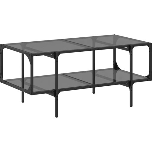  Stolić s prozirnom staklenom povr&amp;scaron;inom 98,5x50x45 cm čelik Prozirna Slike