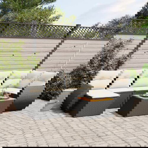 VidaXL 7-dijelni set vrtnih sofa od poliratana s jastucima crni Slike