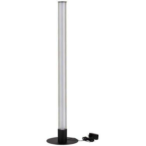 Nova Luce Mat črna aluminijasta LED zatemnitvena stoječa svetilka s steklenim senčilom (vi&scaron;ina 130 cm) Glovia &ndash; Cene