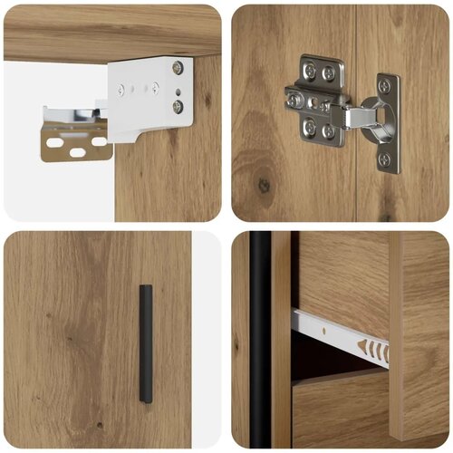  Set ormarića za kupaonicu 3 kom. Hrast artisan - Hrast artisan Ormar s umivaonikom (2 vrata) + viseći ormar Slike