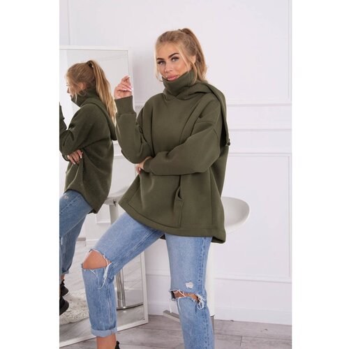 Kesi Insulated sweatshirt with a zipper at the back khaki Slike