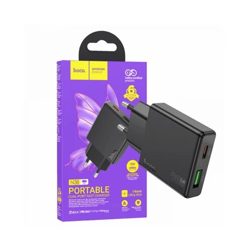 hoco memory Kućni punjač, ​​brzi, PD20W + QC3.0 Dual Port - N38 Deado EU Cijene