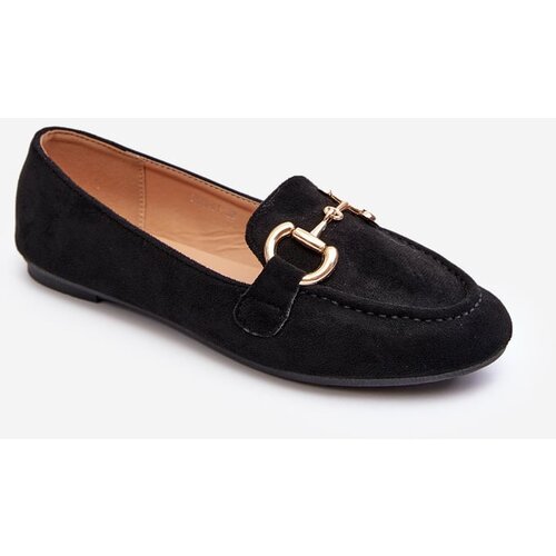 FD1 Women&amp;#039;s Moccasins with Eco-Suede Decoration Black Winalita Slike