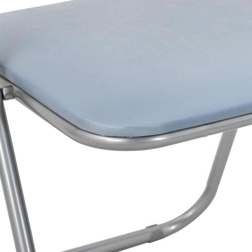  Sklopiva stolica 8 pcs Sivi 48 x 43 5 x 81 cm Lažna koža - Sivi 8 Slike
