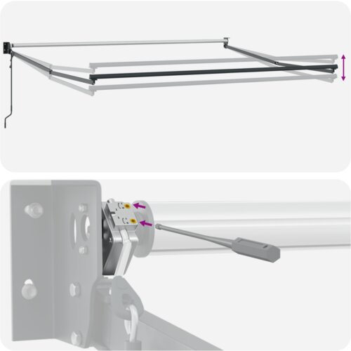 VidaXL Automatska uvlačiva tenda žuta i narančasta 300x250 cm Slike