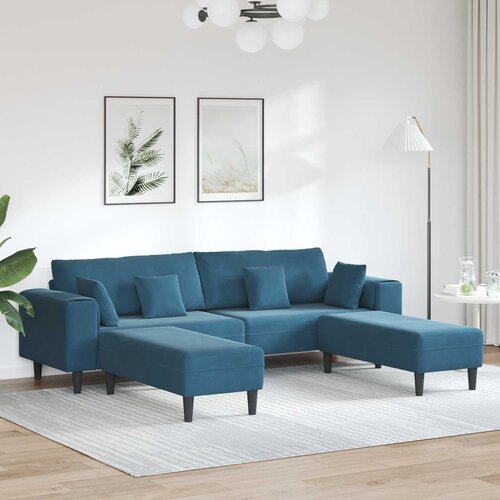 SOFA 3 pcs Plava 250 x 188 x 76 cm Baršun Cene
