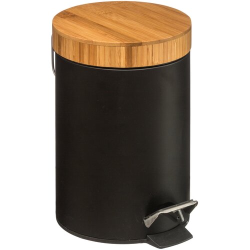 5five FIVE kanta za smeće natureo 3l na pedalu, metal/bambou,crna Cene