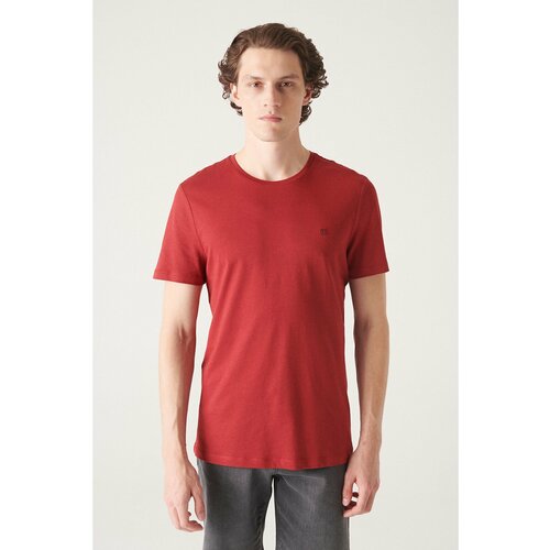Avva Men's Claret Red Ultrasoft Crew Neck Cotton Slim Fit Slim Fit T-shirt Slike
