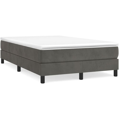 VidaXL Krevet box spring s madracem tamnosivi 120 x 190 cm bar&amp;scaron;un Slike