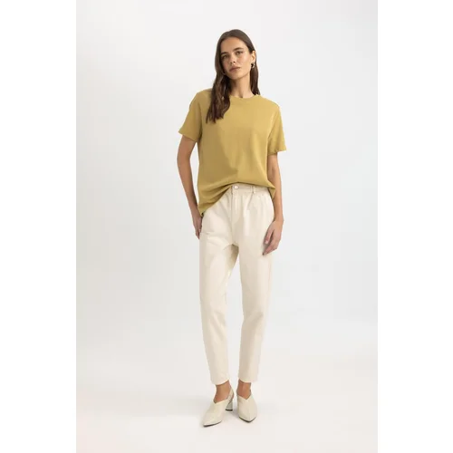 Defacto Paperbag Pocketed Paperbag Waist Standard Leg Gabardine Trousers