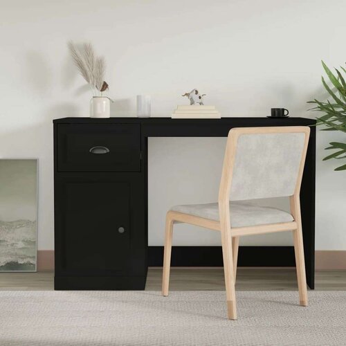  Radni stol s ladicom crni 115 x 50 x 75 cm konstruirano drvo Slike