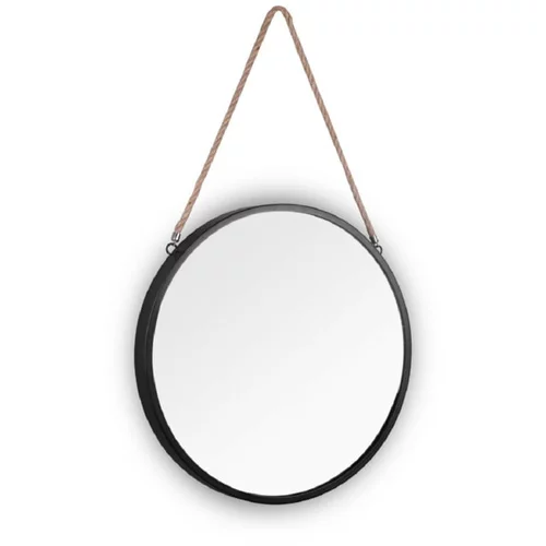 Tri O Okroglo ogledalo Nina (Ø 40 cm, z okvirjem črne barve)