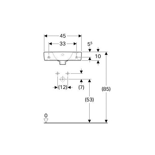 Geberit lavabo zidni selnova compact 450X250 sa povr&amp;scaron;. za odlaganje levo 500.318.01.5 Slike