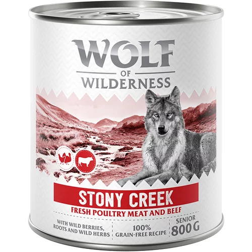 Wolf of Wilderness Senior “Expedition” 6 x 800 g - Stony Creek - perad s govedinom