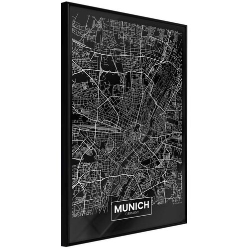  Poster - City Map: Munich (Dark) 40x60 Slike