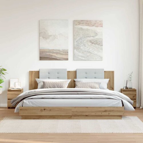  Noćni ormarići 2 kom boja hrasta 30x30x40 cm konstruirano drvo Cijene
