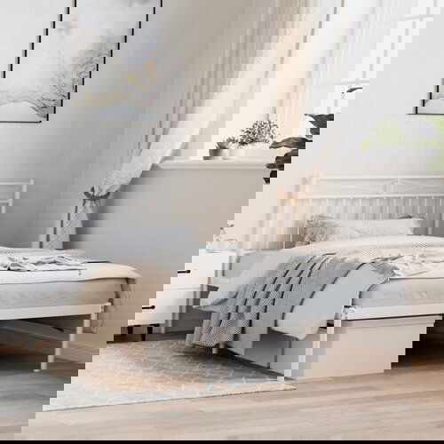 vidaXL Metalni okvir za krevet s uzglavljem bijeli 100x200 cm Cene