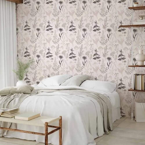  Tapeta - Flowers and herbs in warm greys 49x1000 Cene