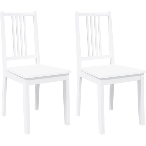 Maison Chic Jedilni stoli - Vzorci stoli 2 kosa bele masivne lesene gume A188, (22032293) Cene