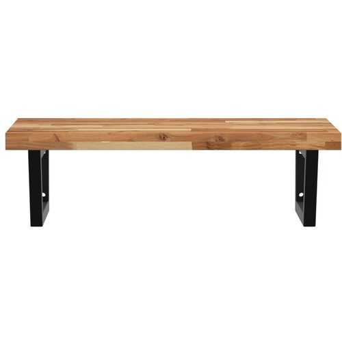  Zidna polica za umivaonik od čelika i masivnog bagremovog drva Smeđa 60 x 50 x 4 cm Slike