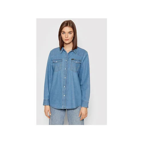 Wrangler Jeans srajca W5S9LWX8E Modra Regular Fit